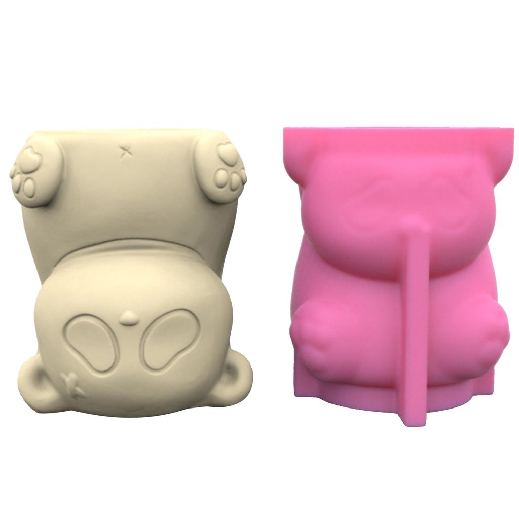 Silicone Mold for Succulent Plant Pots Mini Garden Statues Cat Panda Pig Flower Pot Mold Unique Pen Holder Resin Molds