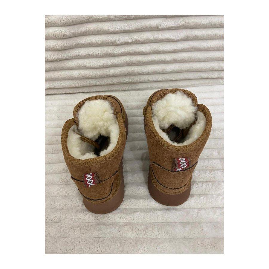 Женские повседневные ботинки на толстой подошве с меховой подкладкой