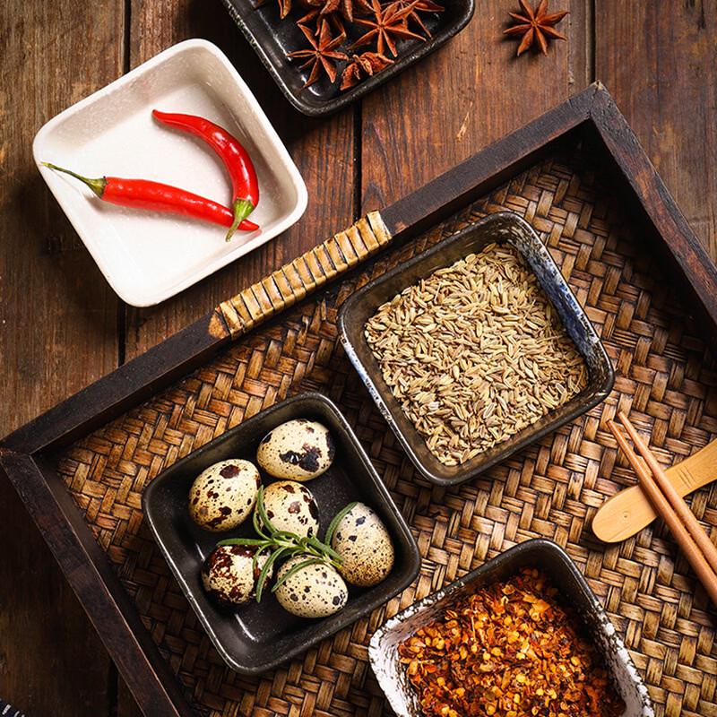 Квадратные керамические тарелки для суши и соусов (3-Pack)