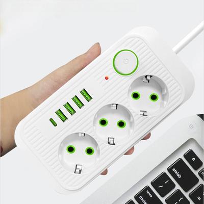 Сетевой фильтр с 4 USB-портами и розеткой европейского стандарта, удлинитель 2 м, удлиненная USB-розетка, для дома