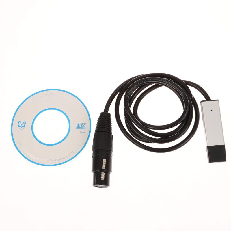 Кабель-адаптер интерфейса USB-DMX для сценического дискотечного света с движущейся головой, кабель для преобразования сигнала контроллера ПК