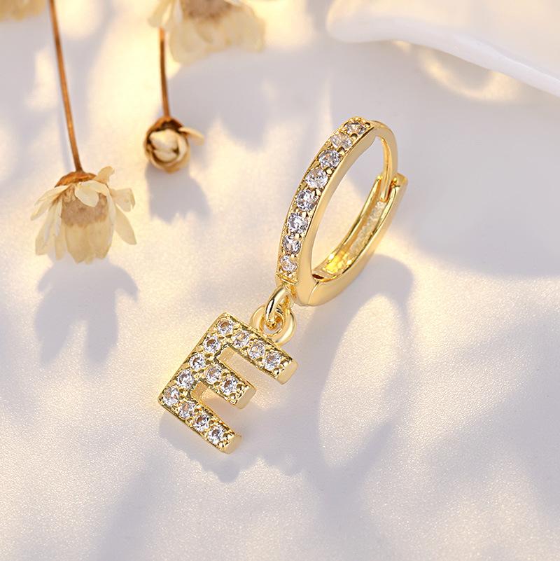 Высококачественные серьги S26 с английскими буквами, серьги с микровставками, модные серьги с пряжкой из бриллиантов