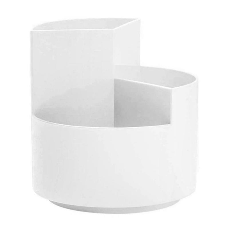 Large Capacity 360° Rotating Pen Holder Desk 3-Grid Pencil Storage Box Organizer Makeup Brush School Pen Stand Office Storage