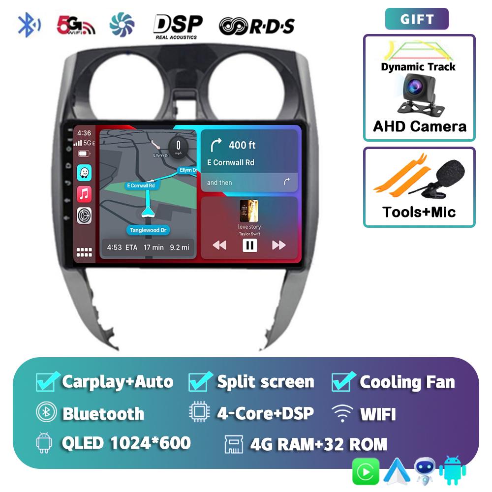 Автомагнитола Android 14 Carplay Auto для Nissan Note 2 E12 2012 -2021 Мультимедийный плеер GPS Стерео Навигация WIFI+4G DSP 360Камера