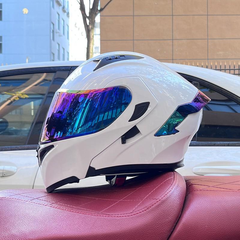Modular Flip-Up Motorcycle Helmet With Dual Visor Winter Wing Full Face Men Women All Season Bluetooth Ready