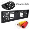 Европейская рамка для номерного знака Светодиодная камера заднего вида Ночное видение с белым светом IP65 ВодонепроницаемаяЧерная