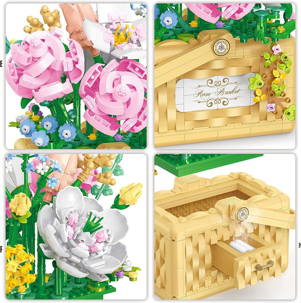 Конструктор букетов из подсолнухов, набор строительных блоков «Бонсай из роз», «Подсолнухи», «Ботанические подарки на День святого Валентина»