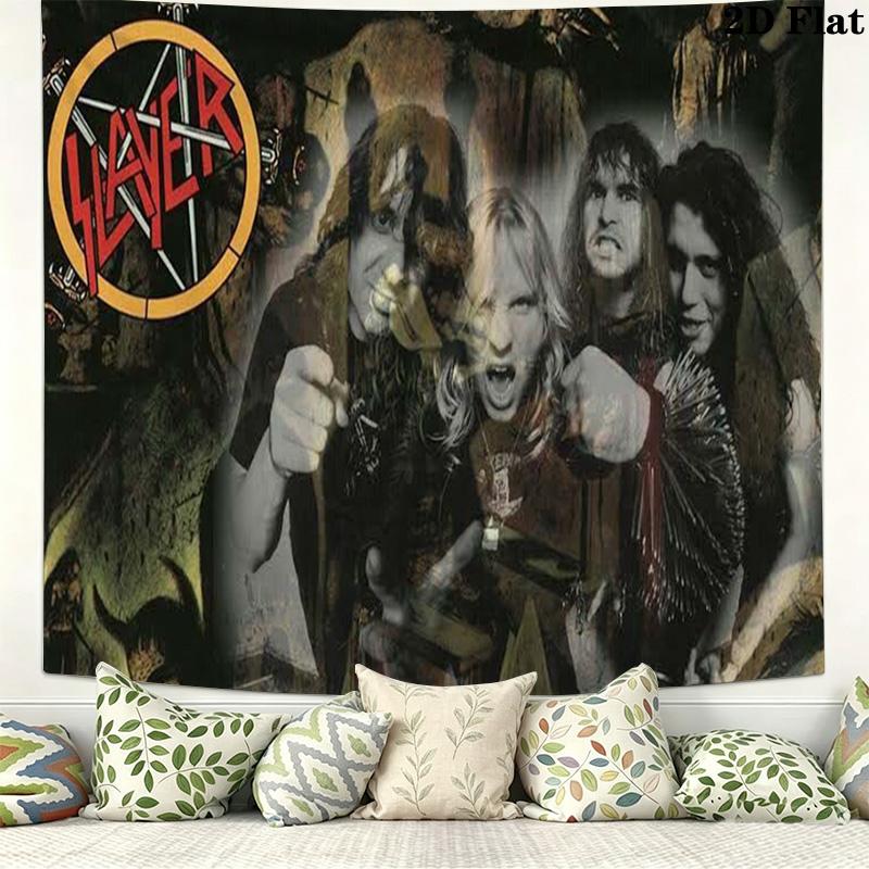 Настенный гобелен группы Slayer Эстетичный настенный подвес Печатная тканевая одеяло Декоративные гобелены для спальни гостиной Домашний декор