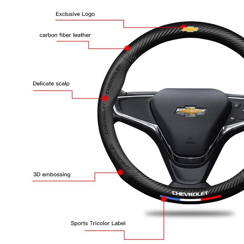 Для Chevrolet Camaro Colorado Volt Z71 Sail Corsa Aveo Matiz Onix Чехол на руль автомобиля из кожи с карбоновыми вставками Автоаксессуар