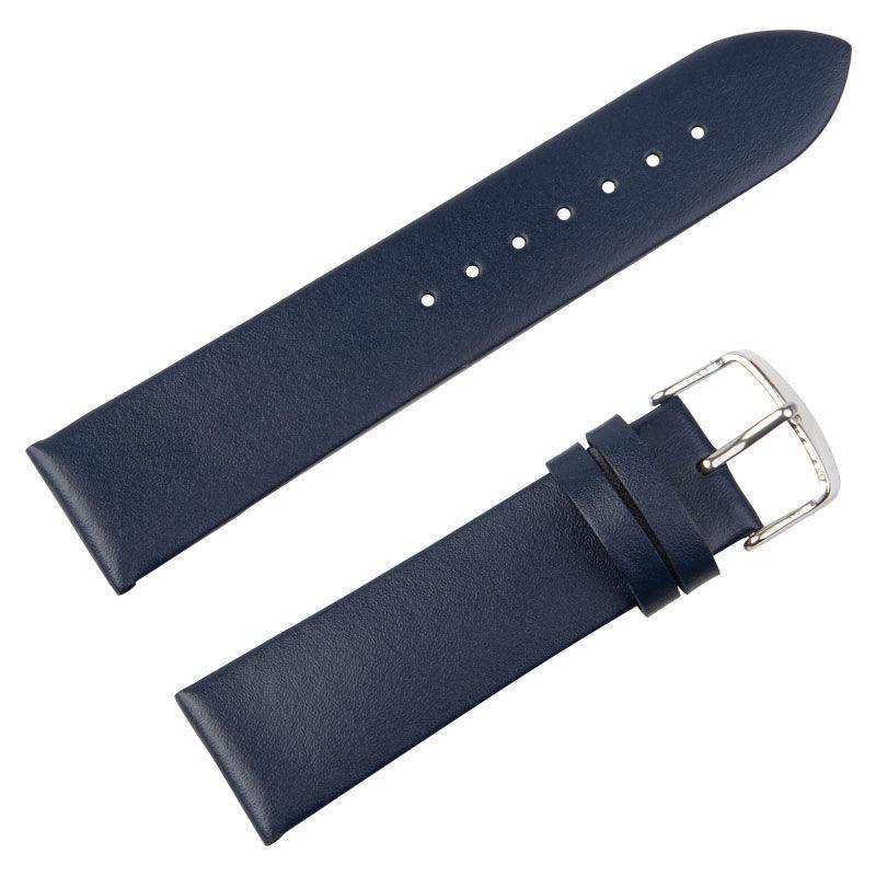Universal Watch Strap - Ultra-Thin Top Grain Cowhide Leather with 5 Sizes (16mm, 18mm, 20mm, 22mm, 24mm) - Classic Pin Buckle Design