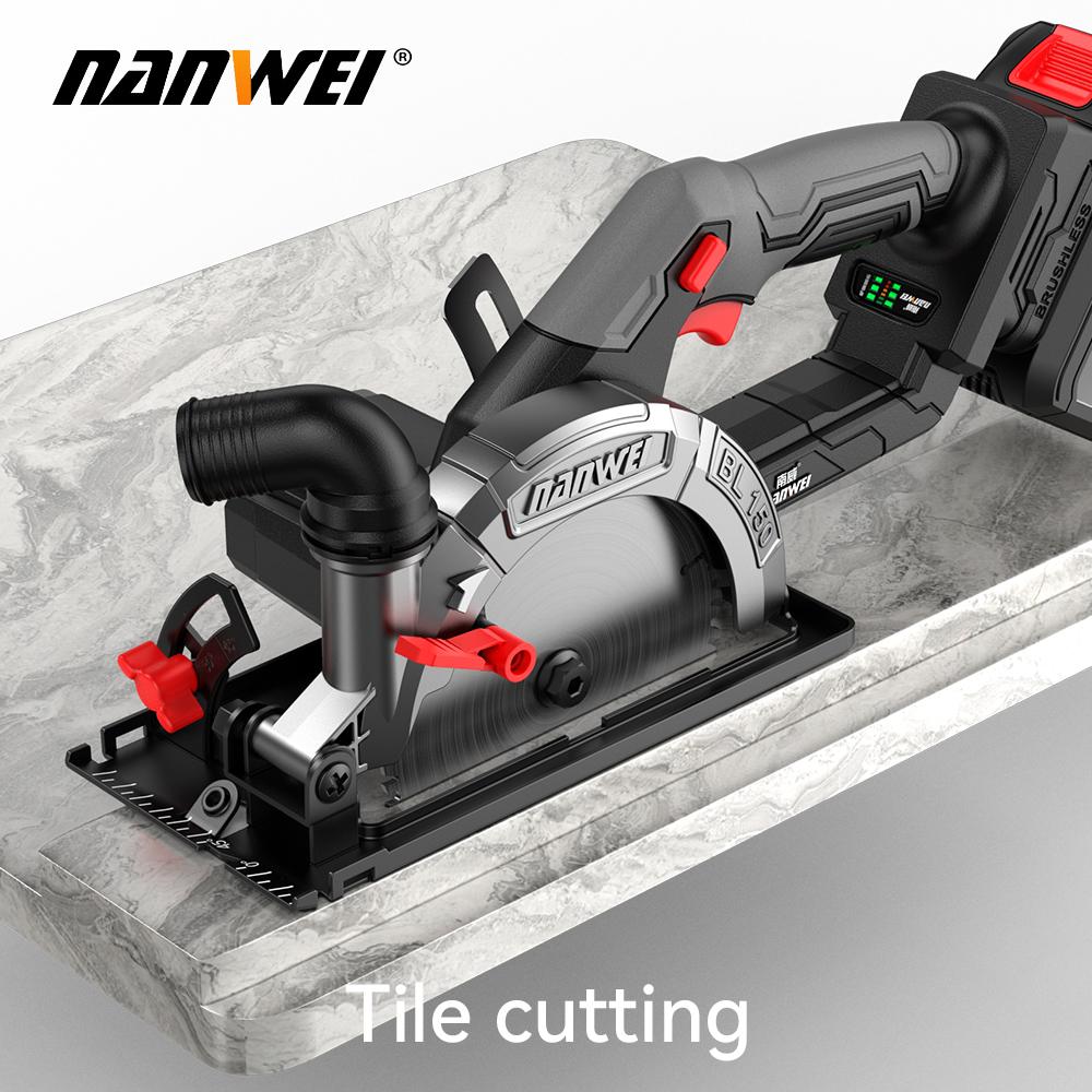 NANWEI Электрическая дисковая пила 6", бесщеточная, 21 В, регулируемый угол, 6800 об/мин