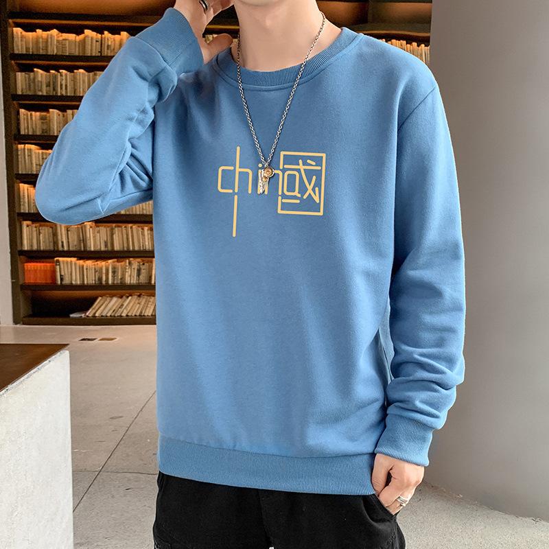 Весенний новый свитер мужской свободный повседневный топ с принтом пуловер мужская молодежная футболка с длинным рукавом мужская одежда