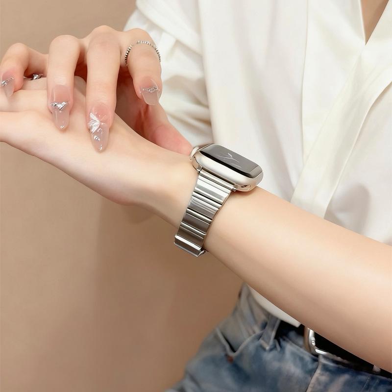 Ремешок Apple iWatch с бамбуковым звеном и застежкой-бабочкой для Серий 10/11