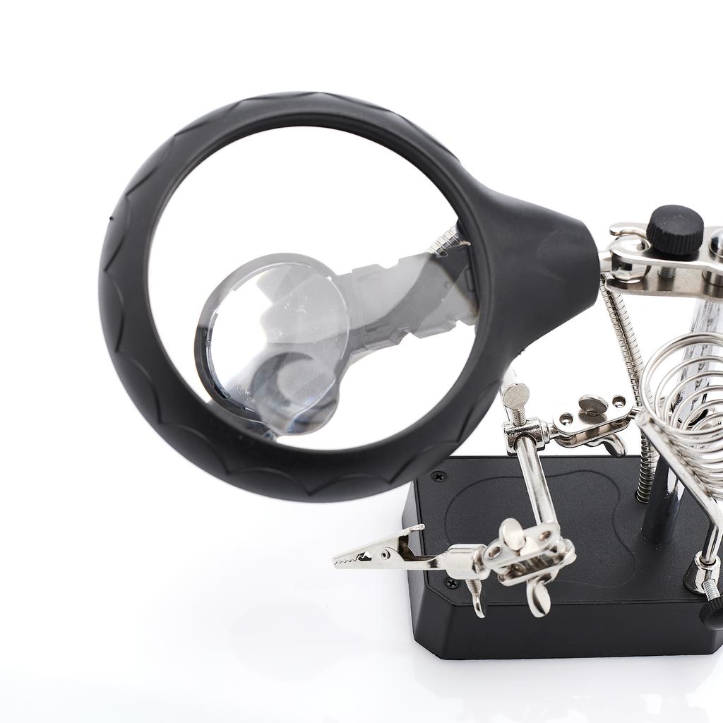 Mounting Bracket - Third Hand With Illumination And 3 Magnifying Glasses (90Mm - 2.5X, 34Mm/7.7X And 34Mm/10X) Te-800