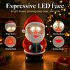 Christmas Party Favor LED Lighted Santa Claus Figurine, Animated Smile Face Decoration Holding Gift Box Statue for Winter Holiday Tabletop Home Decor