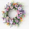 Artificial Flower Wreath Spring Festival Wreath Artificial Flower Wreath for Front Door Hallway Garden Farmhouses