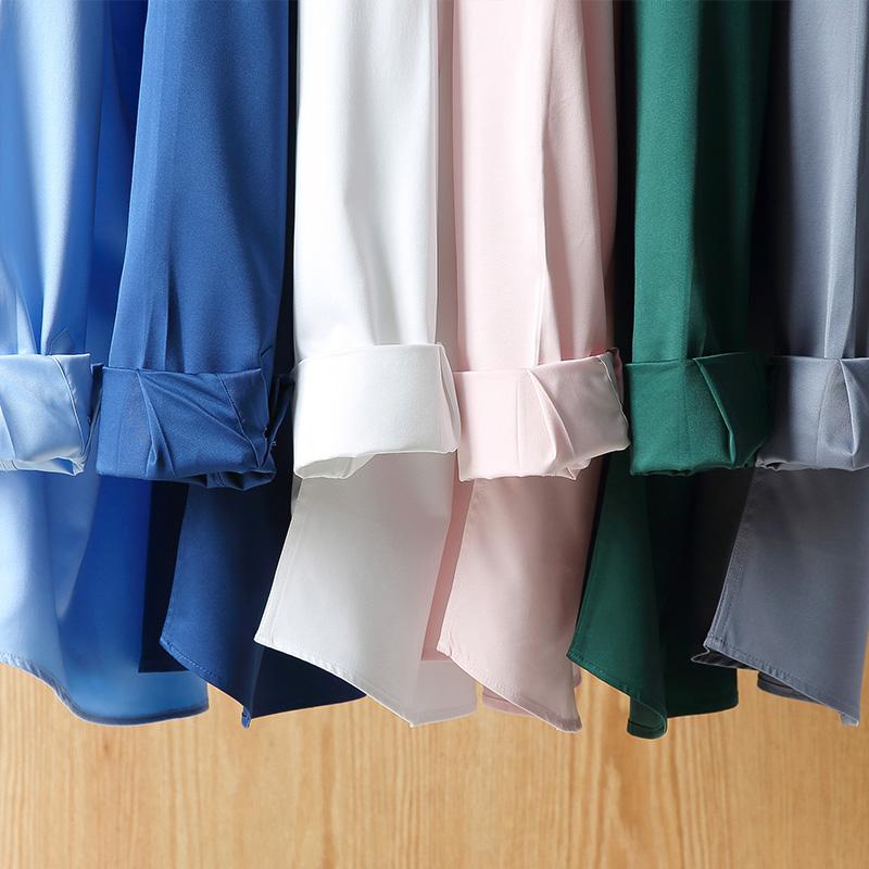 Stretch Solid Dress Shirts for Men Business Long Sleeve Soft Comfortable Man's Formal Shirt Without Front Pocket S~6XL Plus Size