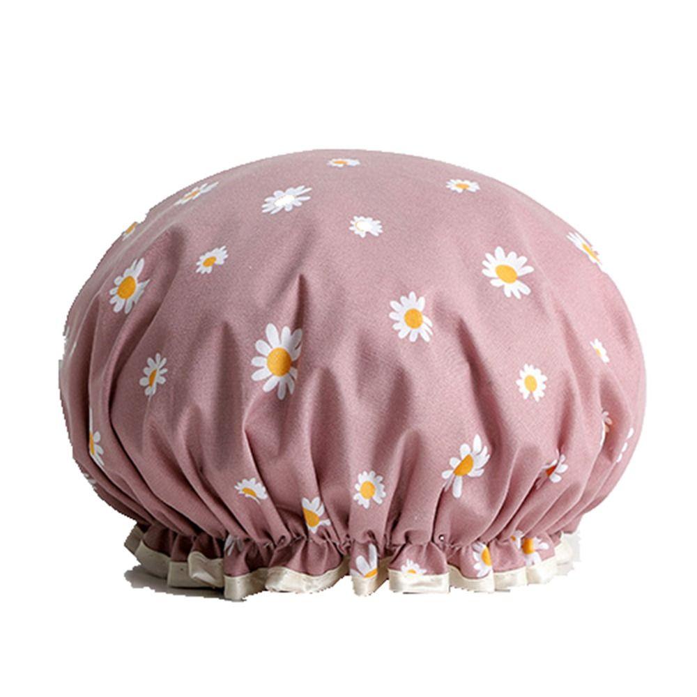 Bilayer Bathing Cap Waterproof Baked Oil Cap New Shower Headscarf  Lady
