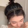Thin Retro Gold Head Hoop Zinc Zinc Alloy Metal Hair Hoop Gifts Double Root Hair Bands Work