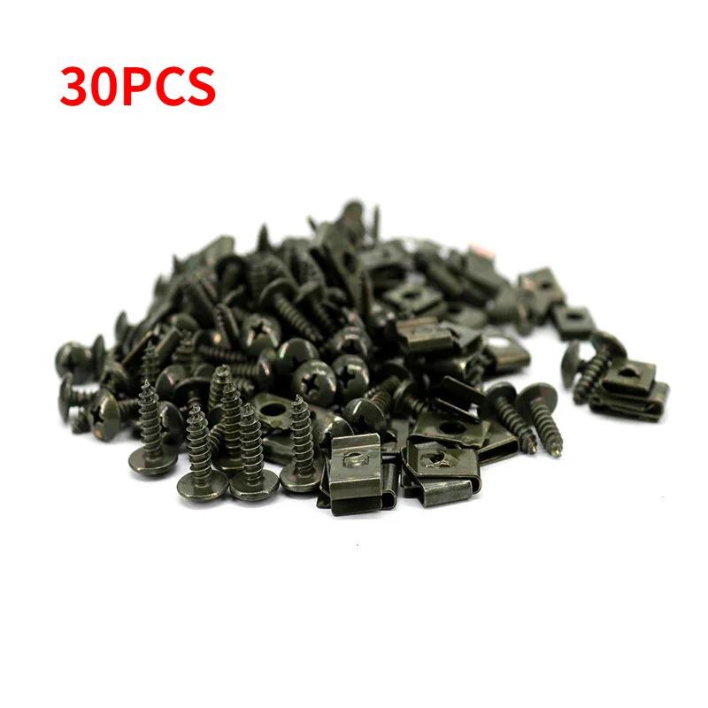 40 шт. металлические U-образные прокладки, комплект саморезов, автомобильные саморезы, крепежные детали, универсальные аксессуары для модификации авто, мотоцикла