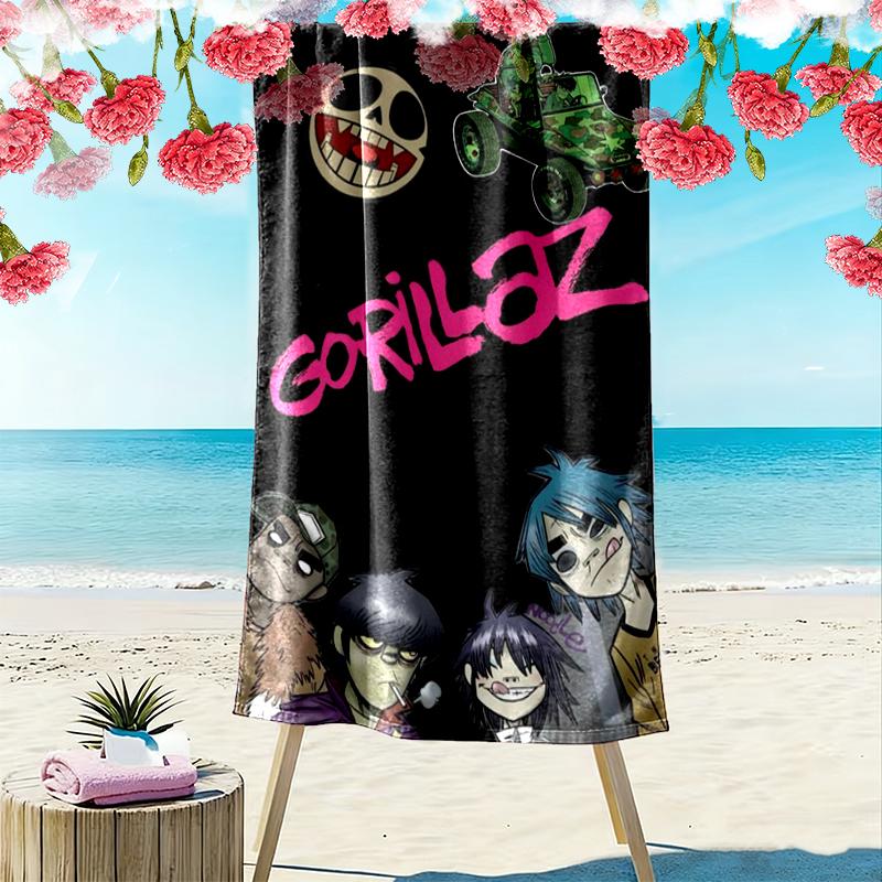 Gorillaz Beach Towel, Large Soft Quick Dry Towel for Beach Camping Swimming