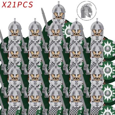21 шт. ЛОТР Эльфы Солдат Орки Фигурки Армии Броня Страж Воин Лучник Средневековые Рыцари Строительные Блоки Кирпичики игрушки для детских подарков