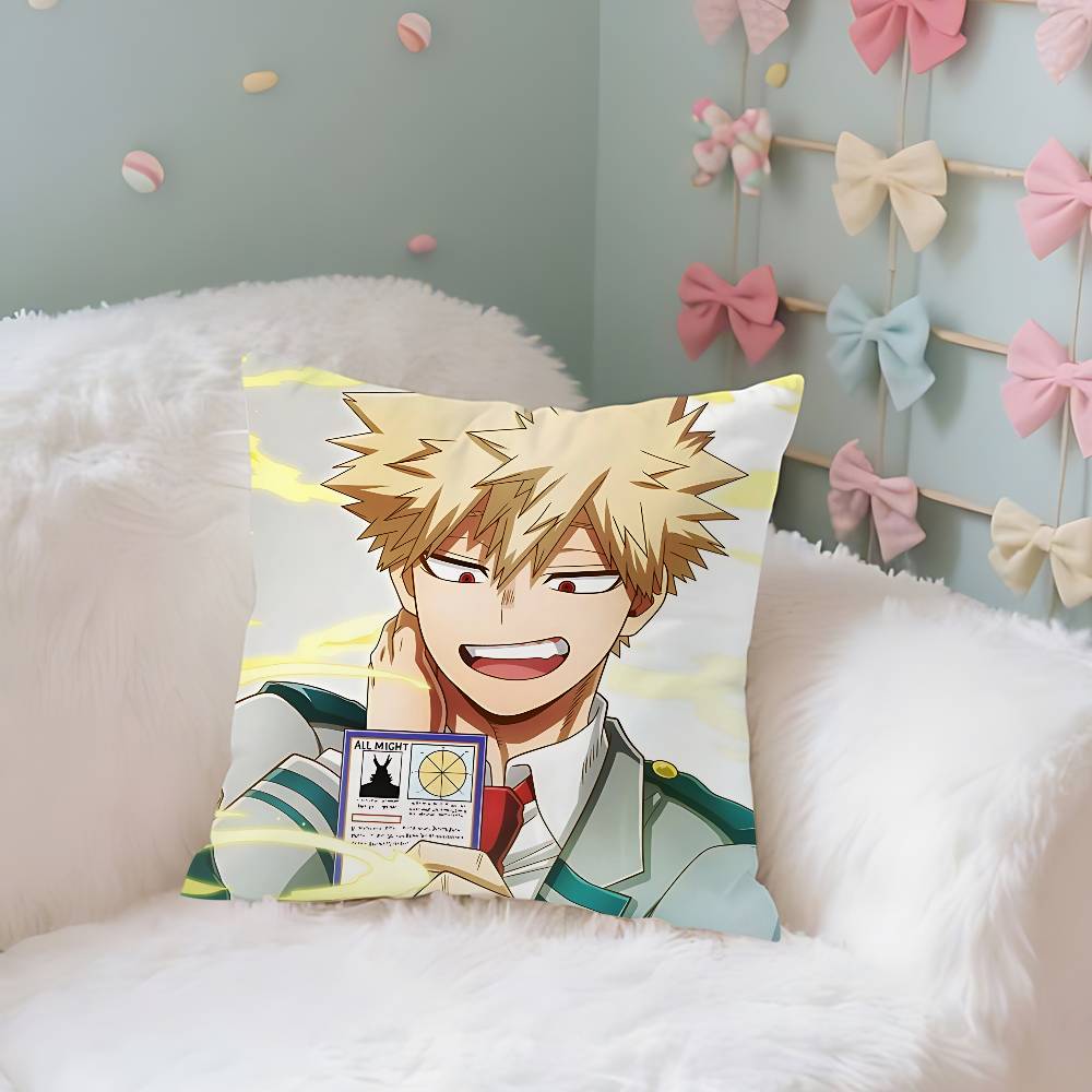 Cute BBakugo KatsukiS Anime Case Plush Fabric Soft Pillowcase Double Sided Print Cushion Cover Household Gifts