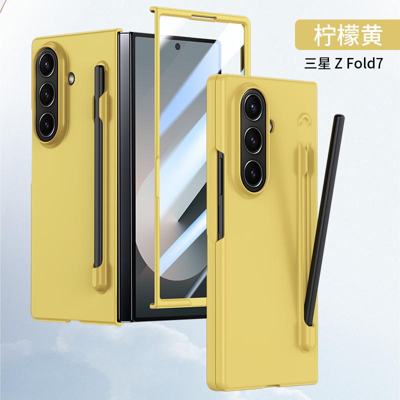 Samsung Galaxy Z Fold 7 6 5 4 uchun Ko'p Rangli Ultra Yaxlit Mat Qopqoq Sensorli Qalamli Qalam Uyasi bilan Temperlangan Plyonka Zarbdan Himoyalovchi Qattiq Qopqoq