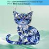 Cat Acrylic Sun Catcher Window Hanging Ornament Blue Cat Sun Catcher with Chain Wall Art Decor Gift for Friends And Family