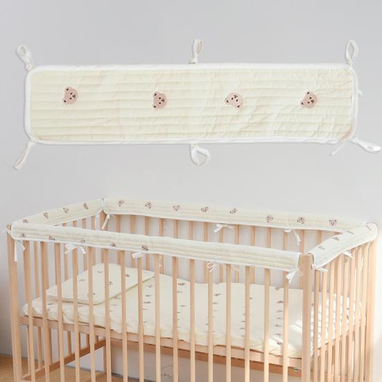 Бампер для кроватки, вышивка, защита от столкновений, хлопок, детская удобная подкладка для детской кроватки, принадлежности для детского сада