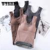Sexy Winter Clothing Thermal Vest with Pad Women Velvet Warm Thermal Underwear Sleeveless Slim Seamless V Neck Lace Undershirt