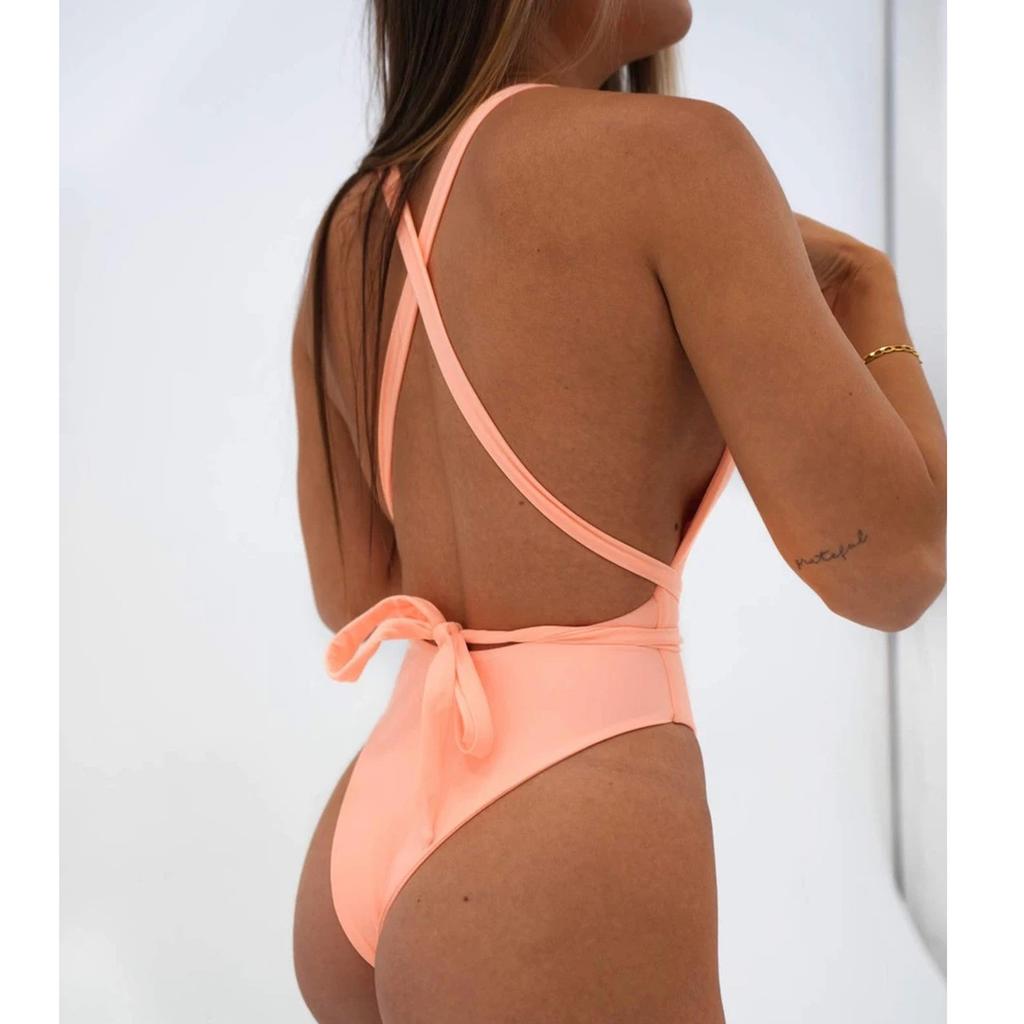 Женский бикини, однотонный комплект, купальник, цельные купальники для женщин, пляжная одежда