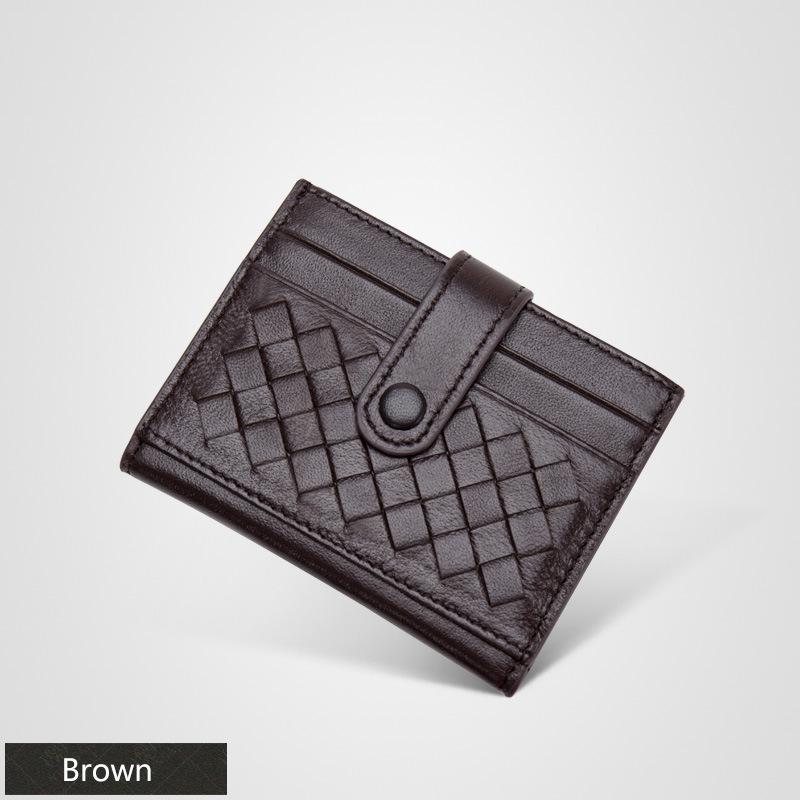 Card Cow Leather Braided Card Bag Anti-Magnetic Card Holder Wallets Multi-card Position Card Wallet