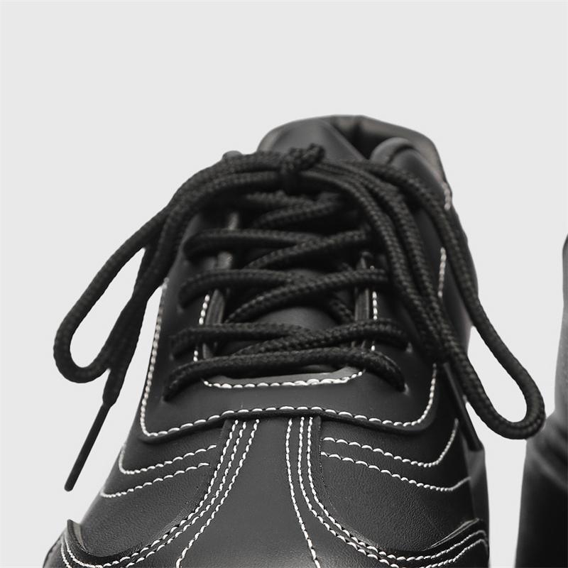 Мужские лоферы на платформе, деловая обувь с английской пряжкой. Повседневная обувь. Туфли с большим носком.