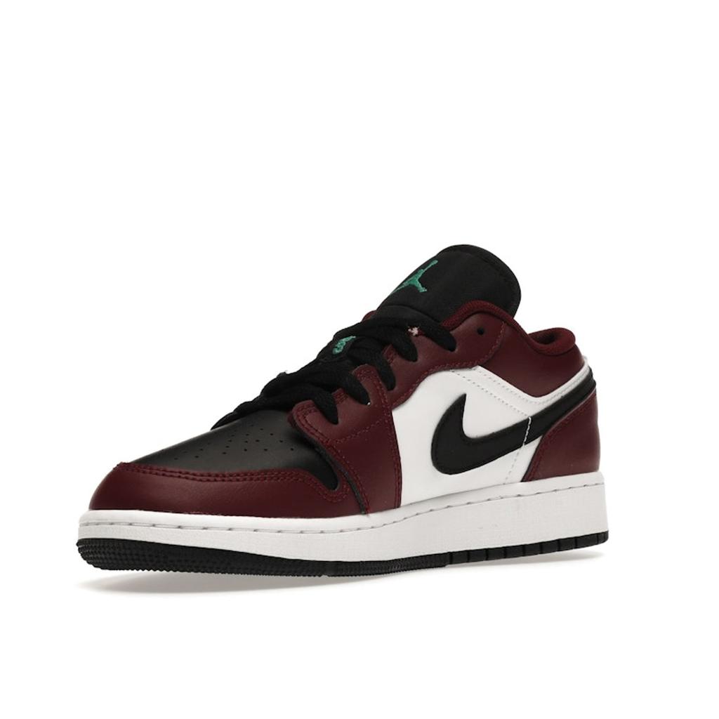 Детские кроссовки Air Jordan 1 Low SE GS Dark Beetroot Red Roma-Green White DM0589-635
