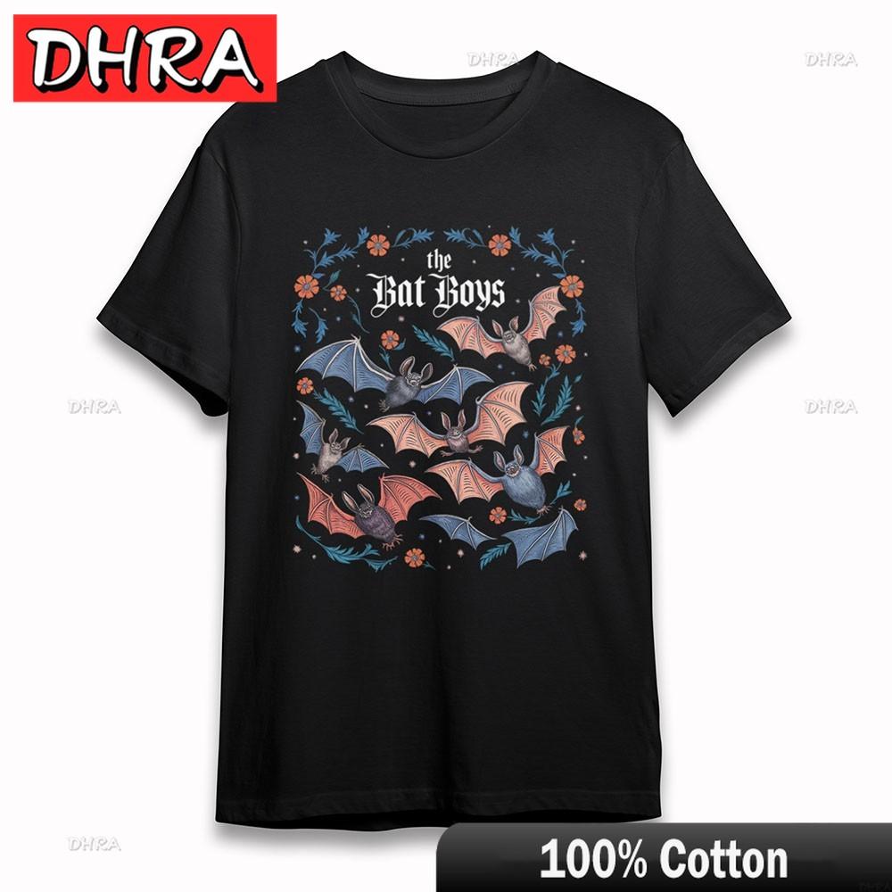 Womens Plus Size TShirt Bat Boys Floral Wing Design Tee Cotton Short Black Tee Clothing Tees for Funny Shirts Ropa Hombre