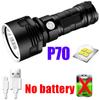 L2 P70 Powerful LED Flashlight USB Rechargeable Tactical Torch 26650 Battery Waterproof Camping Lantern Outdoor Emergency Lamp