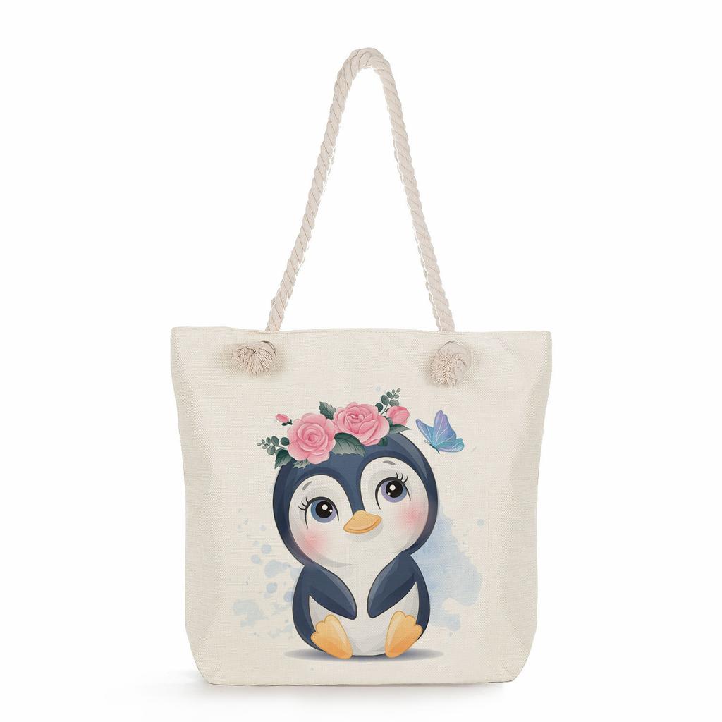 Многофункциональная Милые животные Принт Толстая веревка Плечо Пляжная сумка 7586