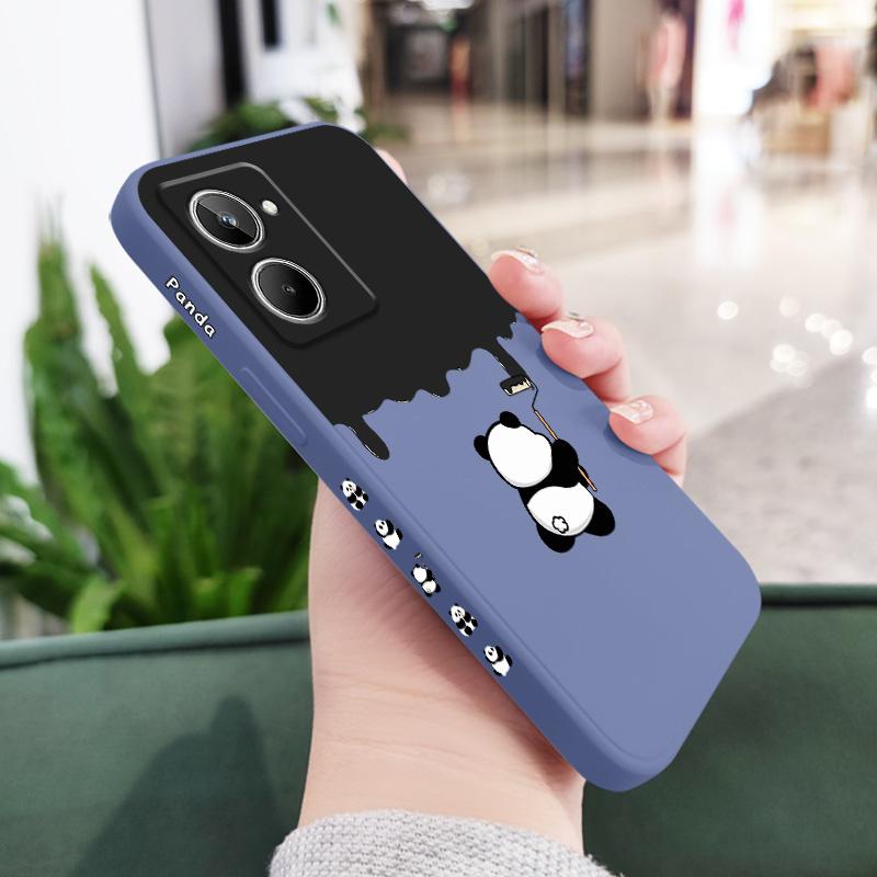 Чехол для телефона OPPO Realme 11 10 9 9i 8 8i 7 Pro Plus C35 C21Y C25Y C25 4G 5G с рисунком панды, чехол из жидкого силикона