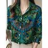 Women's Plus Size Shirt Fashionable Floral Pattern Suitable For Everyday Commuting Women's Shirt With Lapel Design