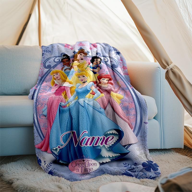 Customizable Princess Throw Blanket – Personalized Name, All-Season Cozy Snug Blanket, Machine Washable, Personalized Blanket