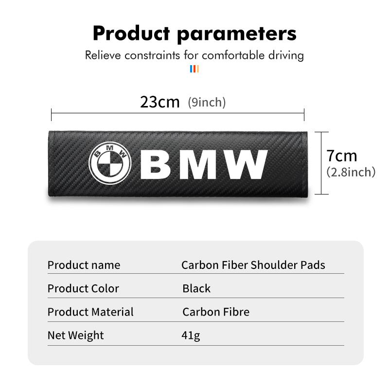 QRPZ1 Car Seat Belt Carbon Safety Shoulder Cover Protection Padding For BMW Performance X1 M3 M6 F01 F02 E34 E36 E60 F10 F20 X6