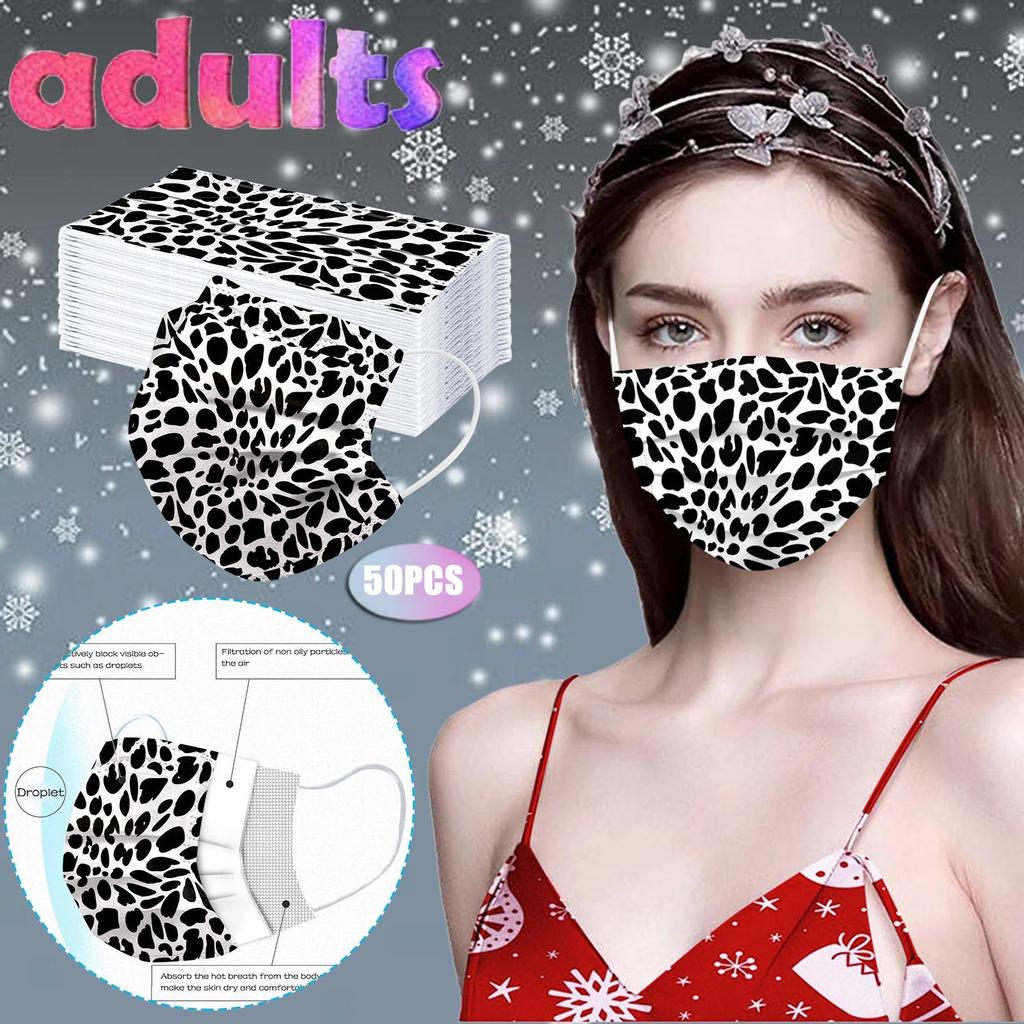 Маска для взрослых с леопардовым принтом одноразовая промышленная 3-слойная 10 шт/50 шт