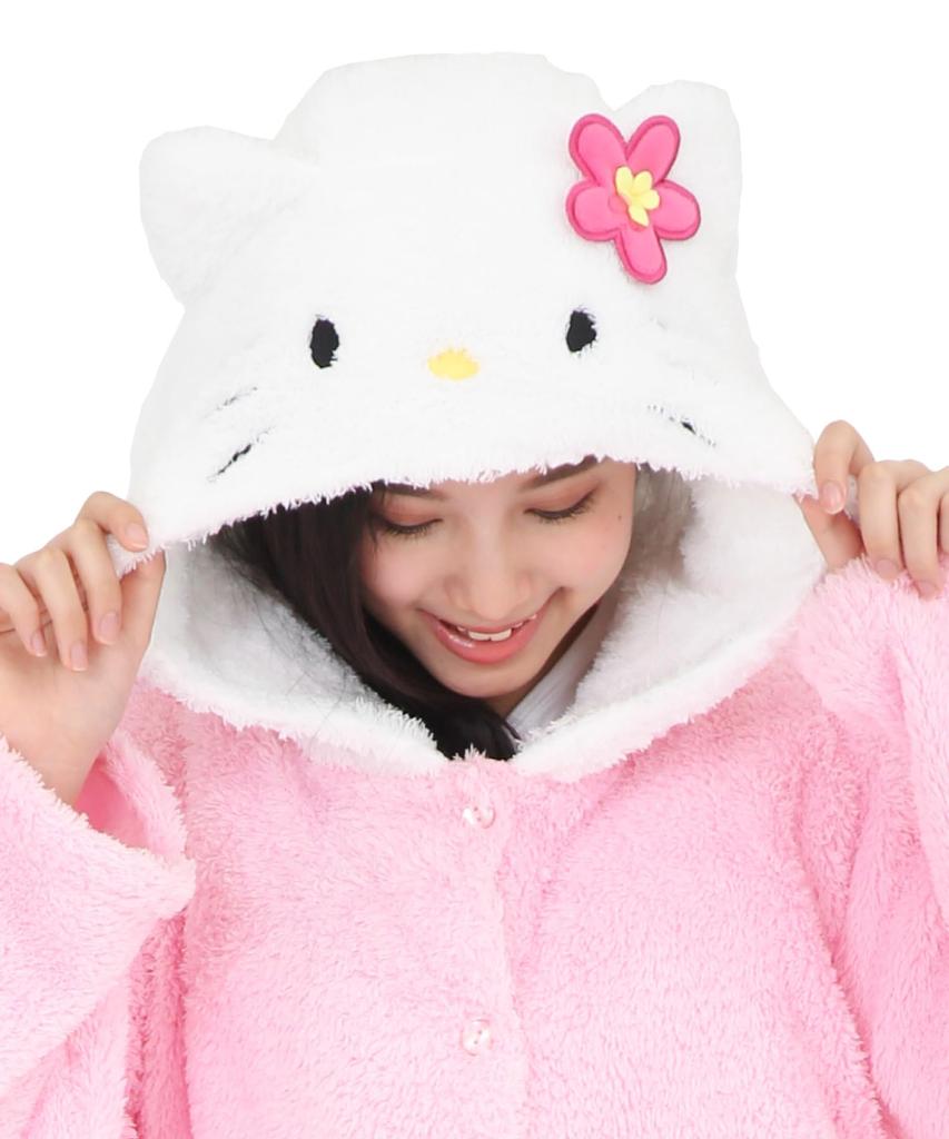 Hello Kitty Cosplay Gown Poodle Boa Long Sleeve Top with Ears Warm Size SAN1872 [SAZAC] Women's M-L