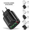 Европейский быстрый зарядный адаптер QC3.0 с двумя USB и тремя USB, многопортовая зарядная головка стандарта Великобритании.