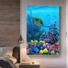 Modern Sea Turtle Canvas Painting Blue Ocean Posters and Prints Animal Wall Art Pictures for Living Room Home Decor No Frame