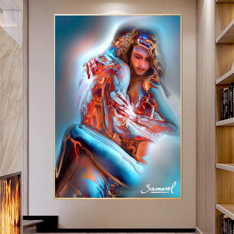 Abstract Nude Lover Sex Poster Women Man Sexy Body Diamond Painting Modern Aldult Wall Art Room Home Decor