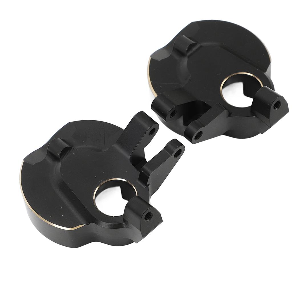 2Pcs RC Steering Knuckles Black Coated Brass Front Steering Knuckles Replacement for Capra SCX10 1/1