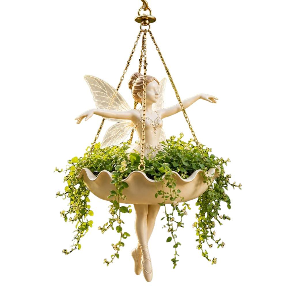 Elegant Fairy Flower Pot Vintage Girl Hanging Plant Basket  Indoor Decor