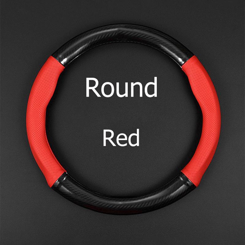 Car Carbon Fiber Leather Universal Steering Wheel Cover Waterproof and Non-slip Suitable for All Cars